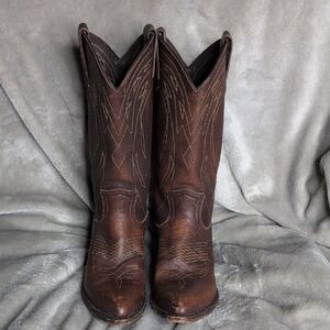 Frye Brown Western Cowgirl Rodeo Ranch hand Festival Boots Size 7.5B